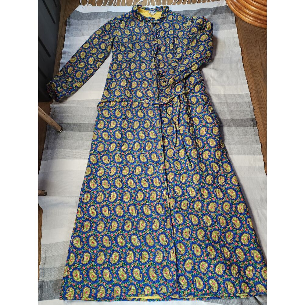 vintage paisley print maxi dress